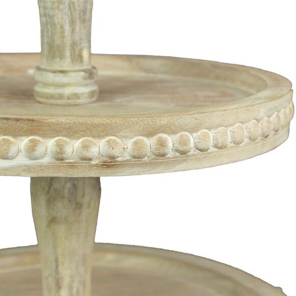 Primitive Farmhouse Style 2 Tier Wooden Standing Display Serving Tray - Picture 3 of 5